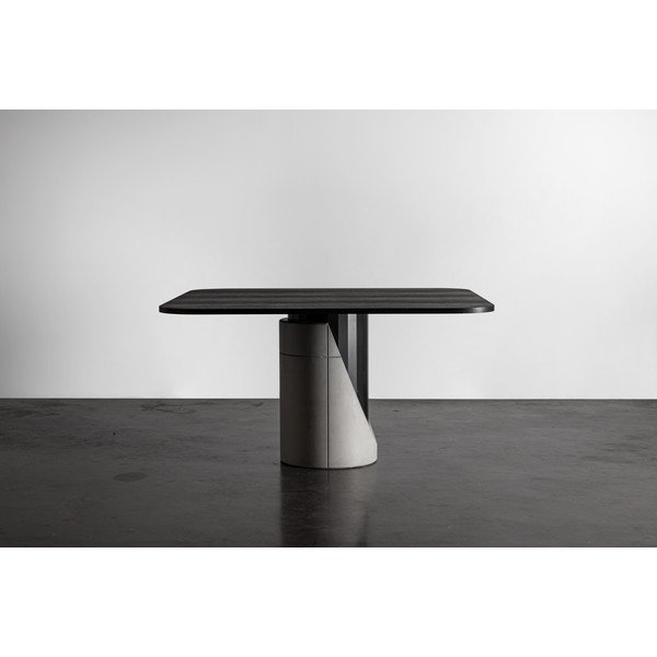 Étkezőasztal tölgyfa dekoros asztallappal 140x140 cm Sharp - Lyon Béton-image-3