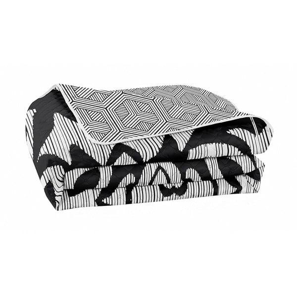 Hypnosis Mezmerize kétoldalas mikroszálas fekete-fehér ágytakaró, 220 x 240 cm - DecoKing