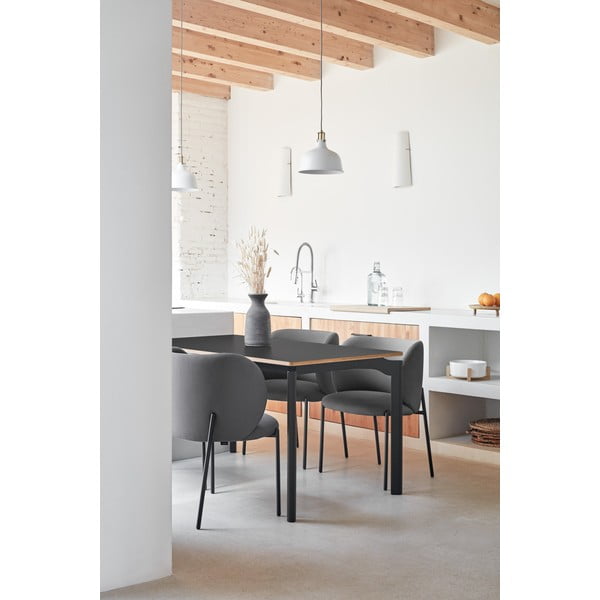 Sötétszürke kárpitozott étkezőfotel szett 2 db-os Mogi – Teulat-image-2