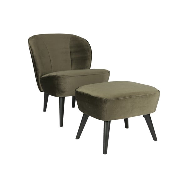 Sara olívazöld lábtartó - WOOOD-image-1