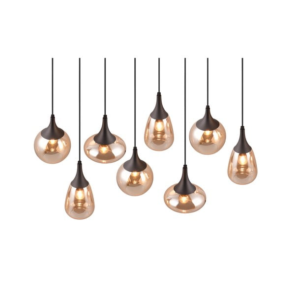 Fekete-narancssárga függőlámpa üveg búrával Lumina – Trio-image-1