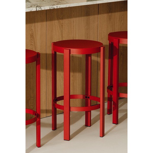 Piros acél bárszék (ülésmagasság 65 cm) Doon – noo.ma-image-1
