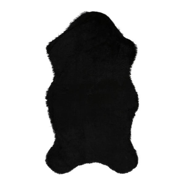 Pelus Black fekete műszőrme szőnyeg, 90 x 150 cm