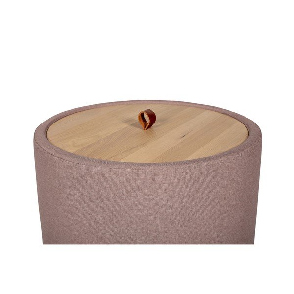 Ibisco világos rózsaszín tárolóasztal, levehető tölgyfa asztallappal, ⌀ 56 cm - Askala-image-3