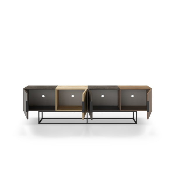 Natúr színű TV-állvány tölgyfa dekorral 200x55 cm Titan – Marckeric-image-3