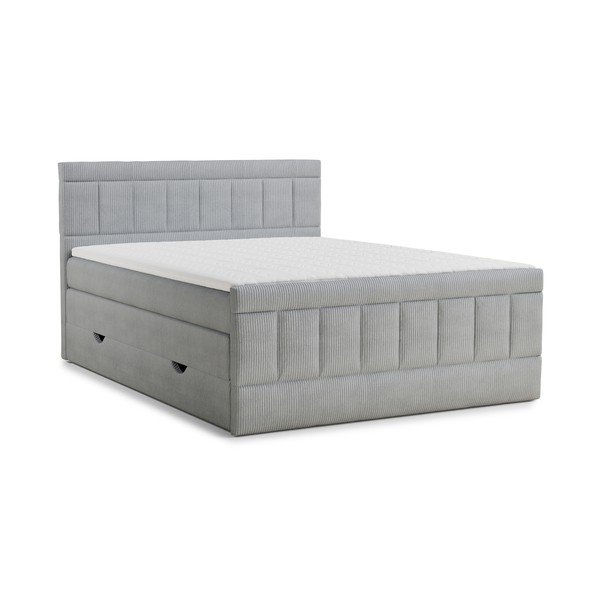 Szürke ágyneműtartós boxspring ágy 160x200 cm Caya – Maison de Rêve