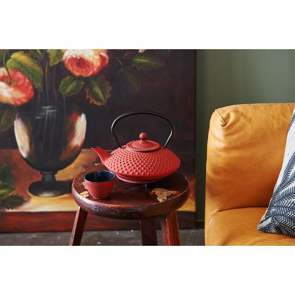 Xilin piros öntöttvas teáskanna szűrővel, 1,25 l - Bredemeijer-image-1