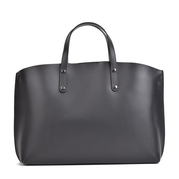 Lulia fekete bőr kézitáska - Mangotti Bags-image-3