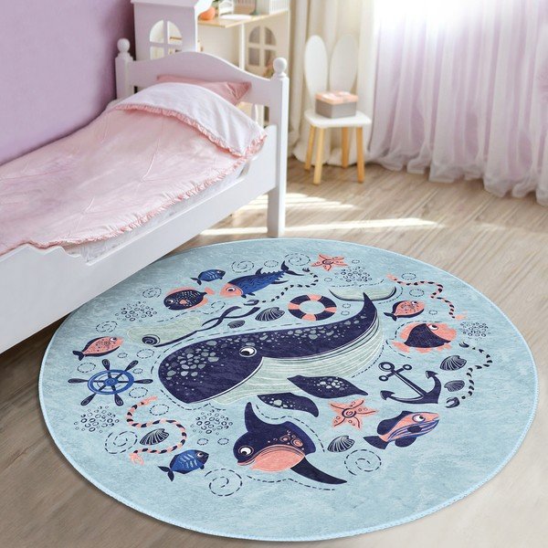 Kék gyerek szőnyeg ø 120 cm Comfort – Mila Home-image-2