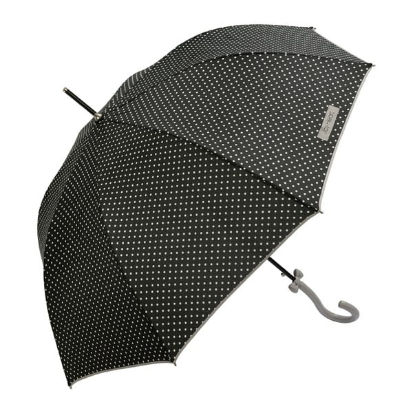 Joy Heart fekete esernyő fehér pöttyökkel, ⌀ 122 cm