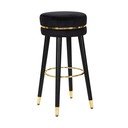 Fekete-aranyszínű kárpitozott bárszék (ülésmagasság 74 cm) Paris – Mauro Ferretti