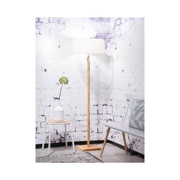 Fuji állólámpa fehér búrával és bambusz lámpatesttel - Good&Mojo-image-4