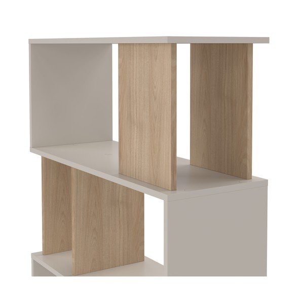 Krémszínű könyvespolc tölgyfa dekorral 80x173,5x29,5 cm Maze – Tvilum-image-2