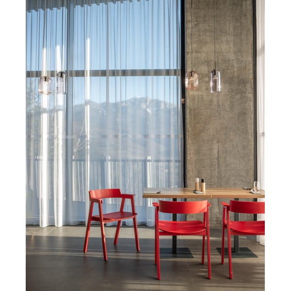 Piros tölgyfa karfás étkezőszék Flip – Gazzda-image-3