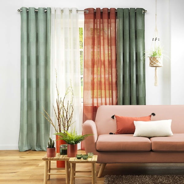 Zöld átlátszó függöny 140x280 cm Terraza – douceur d'intérieur-image-4