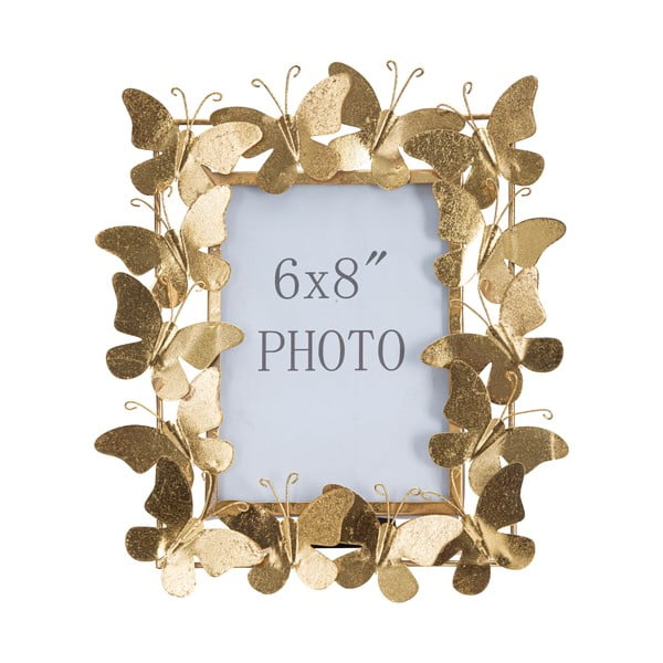 Aranyszínű fém álló képkeret 28x30,5 cm Butterfly – Mauro Ferretti