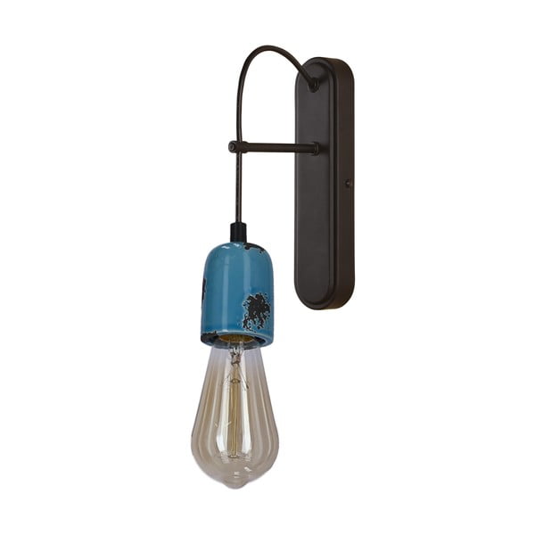 Fekete-kék fém fali lámpa Vider – Candellux Lighting