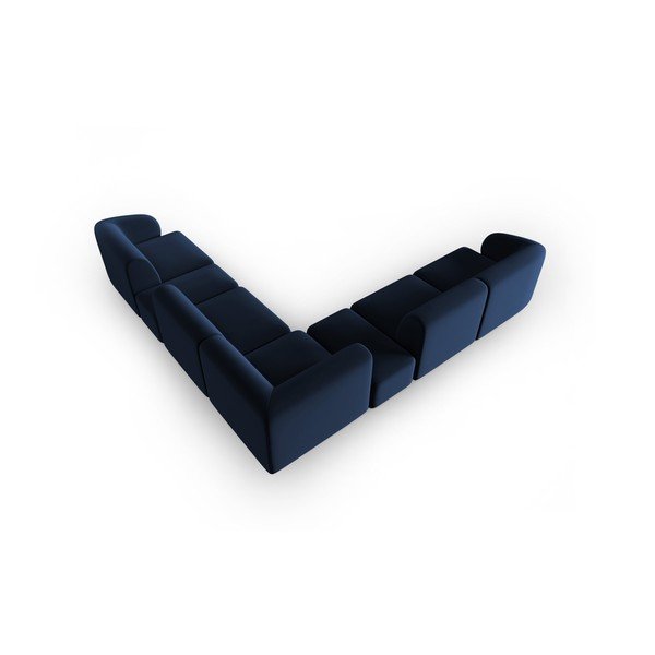 Kék bársony sarokkanapé Paolo – Milo Casa-image-3