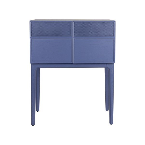 Kék komód tölgyfa dekorral 80x100x45 cm June – Zuiver