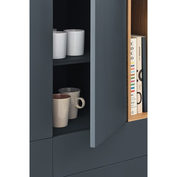 Sötétszürke magas komód 100x120 cm Corvo - Teulat-image-1