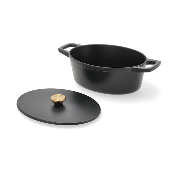 Indukciós tűzhelyhez alkalmas öntöttvas edény fedővel 3,8 l – Holm-image-2