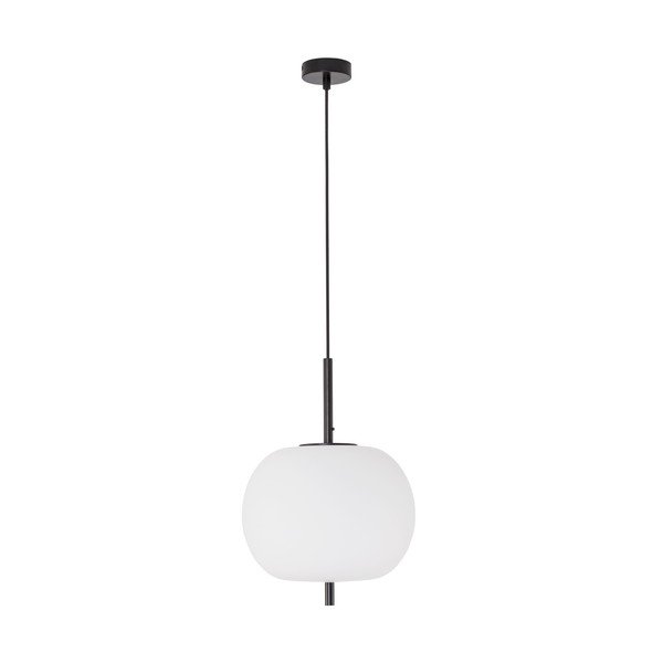 Fehér-fekete üveg függőlámpa ø 30 cm Lato – Nova Luce