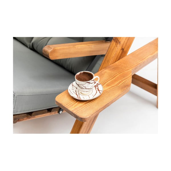 Szürke-natúr színű tömörfa kerti hintaágy Galata – Floriane Garden-image-4