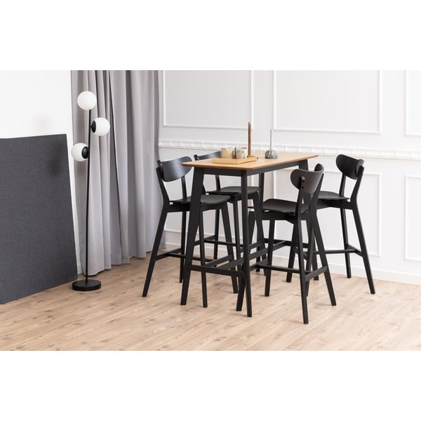 Fekete kaucsukfa bárszék szett 2 db-os 105 cm Roxby – Actona-image-2