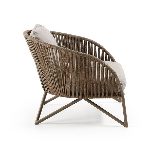 Világosszürke-barna fém kerti fotel Branzie – Kave Home-image-2