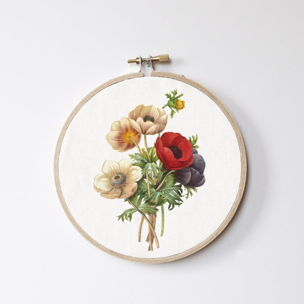 Stitch Hoop Flowers fali dekoráció, ⌀ 27 cm - Surdic