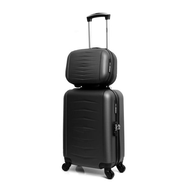 Oviedo 2 db-os fekete gurulós bőrönd szett - Infinitif-image-2