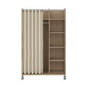 Bézs-natúr színű ruhásszekrény tölgyfa dekorral 100x160 cm Kit – Tvilum