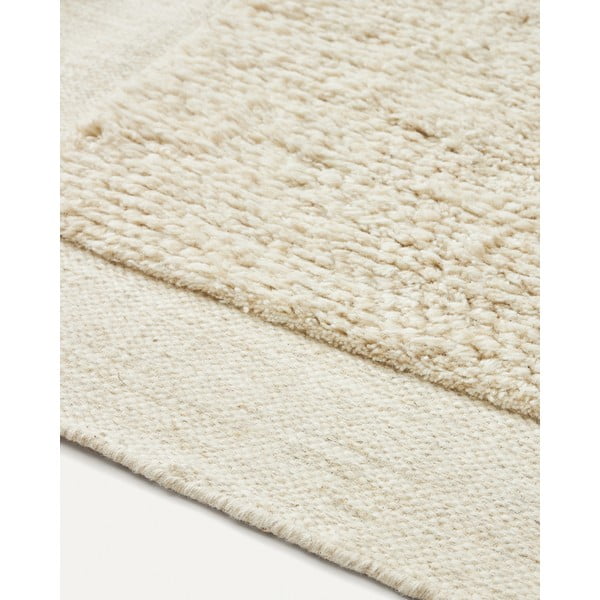 Fehér gyapjú szőnyeg 160x230 cm Marely – Kave Home-image-4