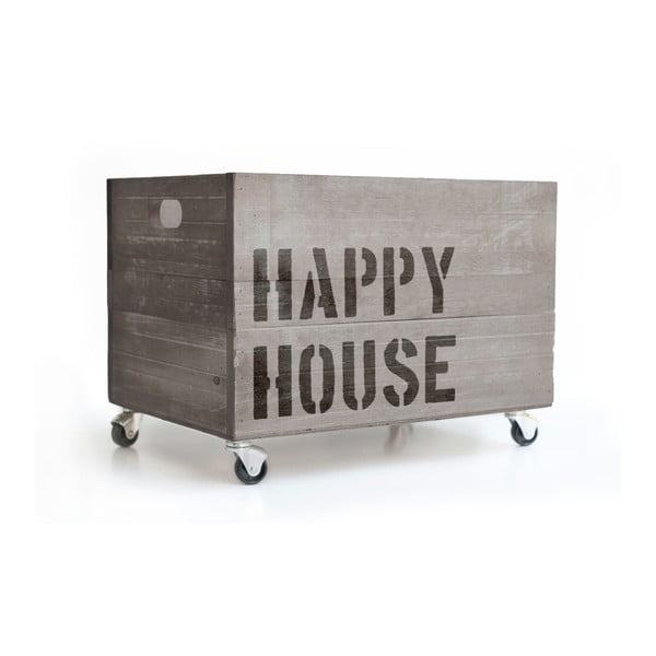 Happy House szürke gurulós doboz - Really Nice Things
