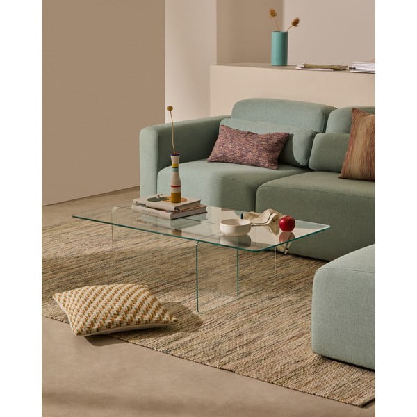 Üveg dohányzóasztal 60x120 cm Zaren – Kave Home-image-2