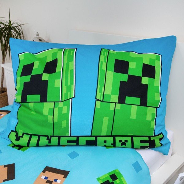 Egyszemélyes pamut gyerek ágyneműhuzat világító hatással 140x200 cm Minecraft "Jungle Fight" – Jerry Fabrics-image-3