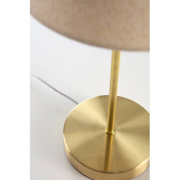Bézs-sárgaréz színű textil asztali lámpa (magasság 39 cm) Lasse – Jotex-image-4