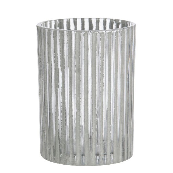 Striped üveg gyertyatartó, 9,5 cm magas - J-Line