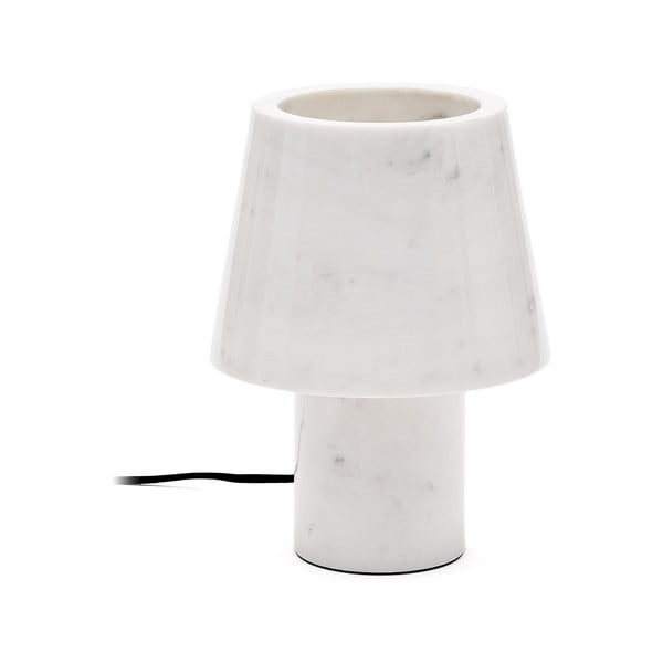 Elefántcsont színű márvány asztali lámpa márvány búrával (magasság 27 cm) Alaro – Kave Home