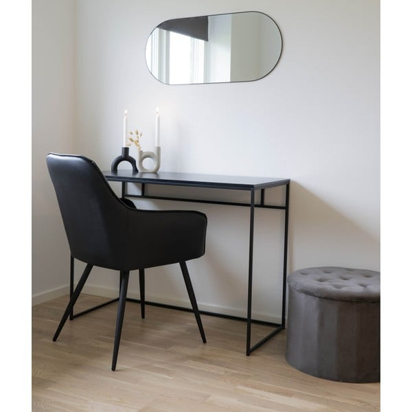 Fekete kárpitozott karfás étkezőfotel szett 2 db-os Harbo – House Nordic-image-1