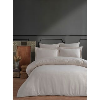 Catena bézs kétszemélyes pamut-szatén ágyneműhuzat lepedővel, 200 x 220 cm - Primacasa by Türkiz