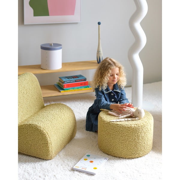 Zöld buklé gyerek puff – Wigiwama-image-1