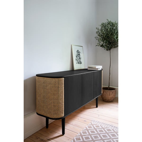 Szürke-barna alacsony komód tölgyfa dekorral 150x75 cm Treasures – UMAGE-image-1