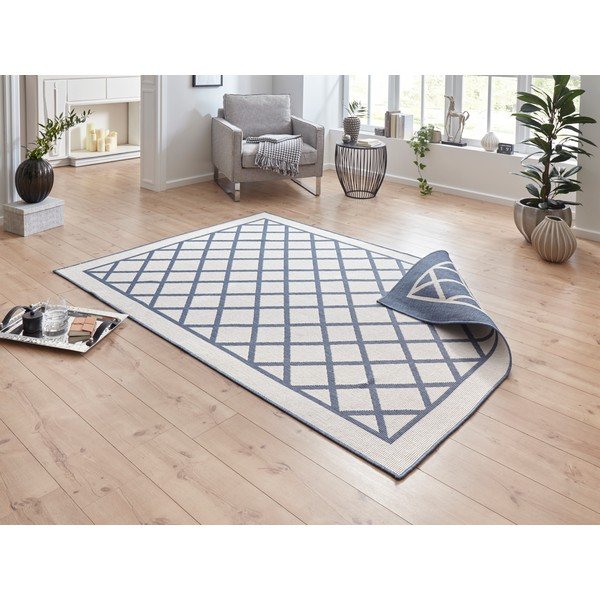 Sydney kék-krémszínű kültéri szőnyeg, 150 x 80 cm - NORTHRUGS-image-1