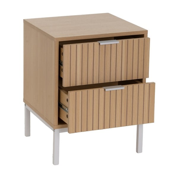 Natúr színű éjjeliszekrény tölgyfa dekorral Mid-Lines – Casa Selección-image-1