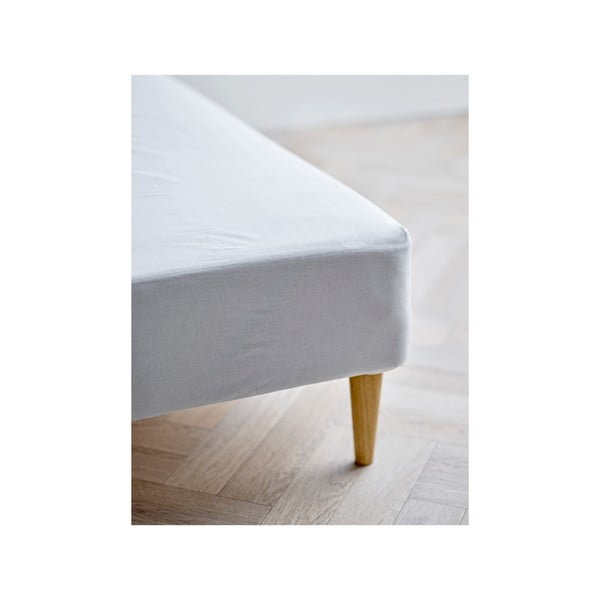 Fehér gumis bio pamut lepedő 140x200 cm Calm – Södahl-image-1