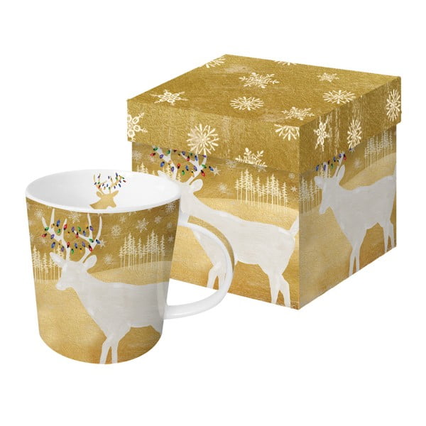 Woodland Deer porcelán bögre karácsonyi motívummal, díszdobozban, 350 ml - PPD