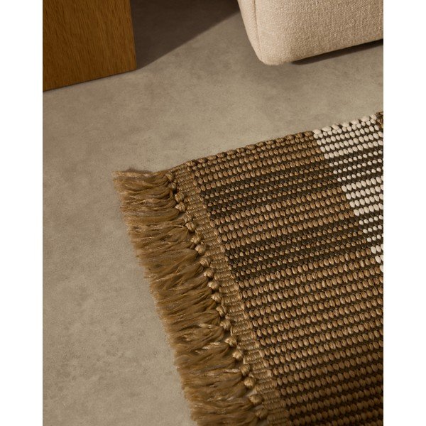 Bézs kétoldalas-kézi szövésű szőnyeg 60x90 cm Barani – Kave Home-image-2