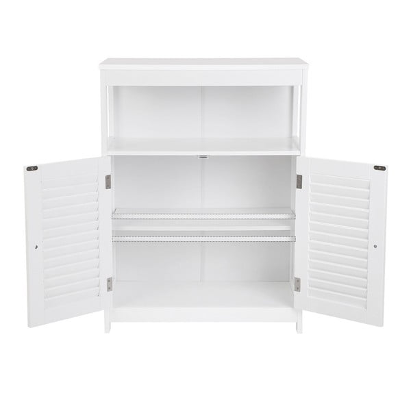 Fehér szekrény polcokkal és ajtókkal, magasság 80 cm - Songmics-image-2