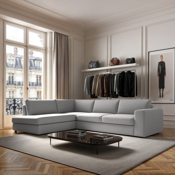 Világosszürke sarokkanapé (bal oldali-L alakú) Baga – Rodier-image-1